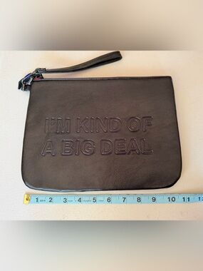 Black Women's Pouch with Embossed "I'M KIND OF A BIG DEAL"